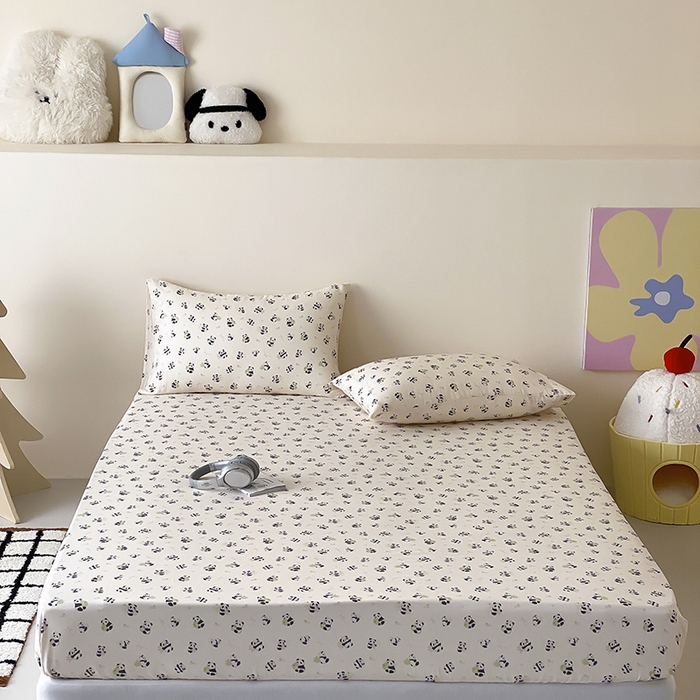 91家纺网 家纺一手货源 找家纺 （总）时光里 2025新款双层纱系列卡通风床笠