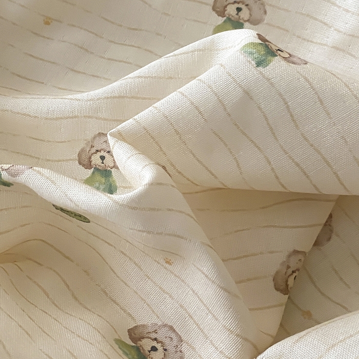 91家纺网 家纺一手货源 找家纺 时光里 2025新款双层纱系列卡通风床笠 布丁