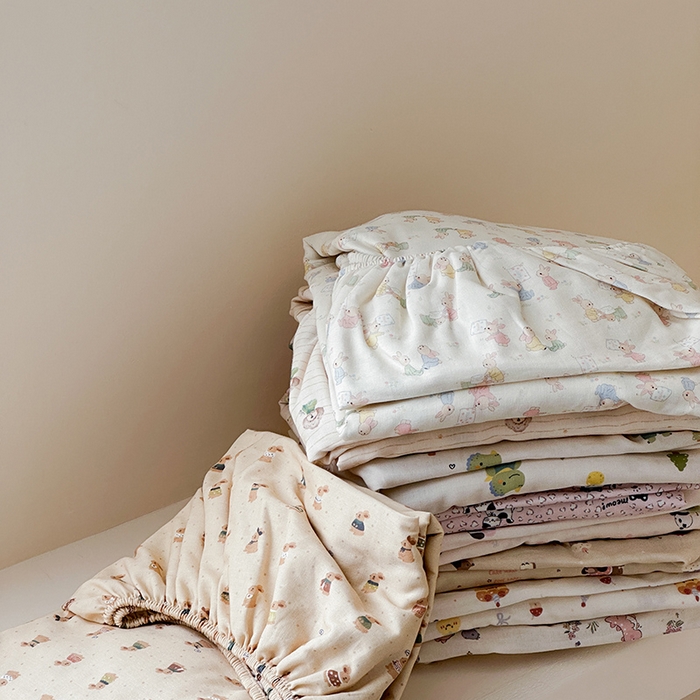 91家纺网 家纺一手货源 找家纺 时光里 2025新款双层纱系列卡通风床笠 集合图