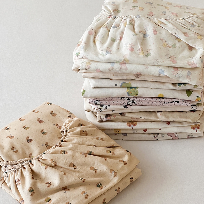 91家纺网 家纺一手货源 找家纺 时光里 2025新款双层纱系列卡通风床笠 集合图