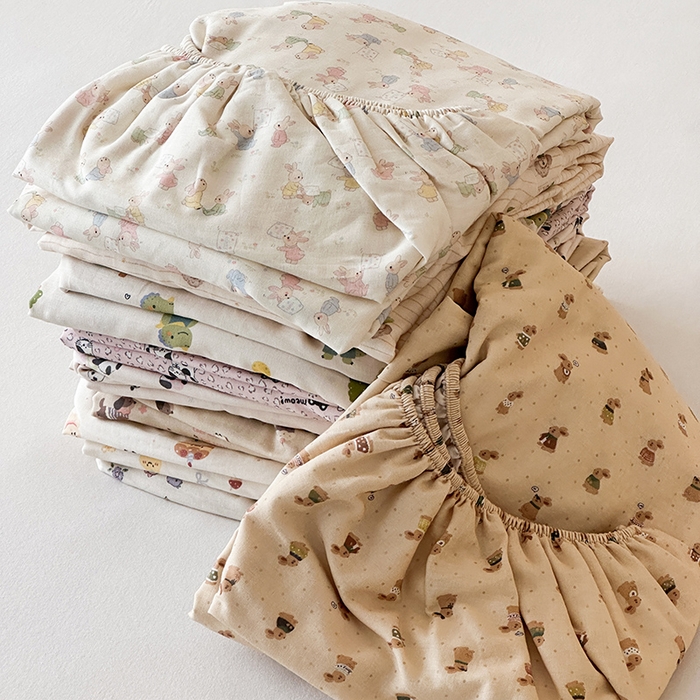 91家纺网 家纺一手货源 找家纺 时光里 2025新款双层纱系列卡通风床笠 集合图