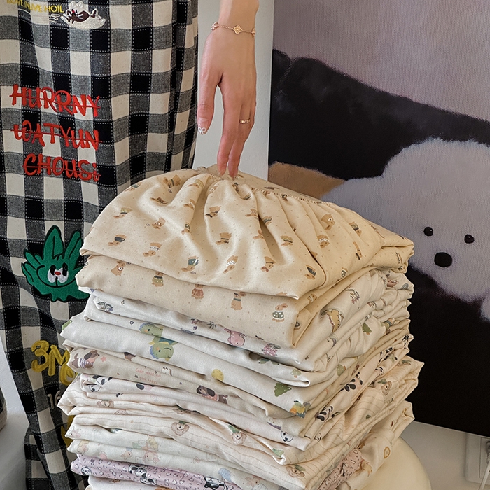 91家纺网 家纺一手货源 找家纺 时光里 2025新款双层纱系列卡通风床笠 集合图