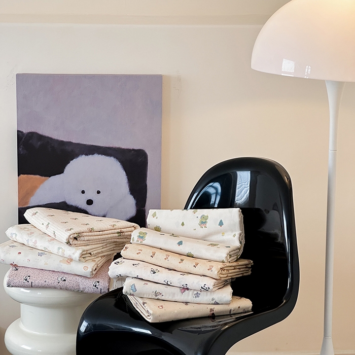 91家纺网 家纺一手货源 找家纺 （总）时光里 2025新款双层纱系列卡通风床单