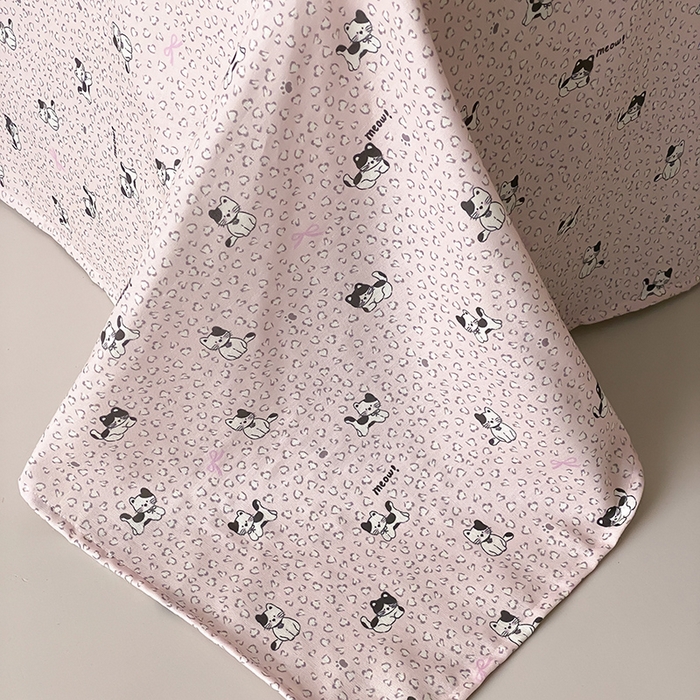 91家纺网 家纺一手货源 找家纺 （总）时光里 2025新款双层纱系列卡通风床单