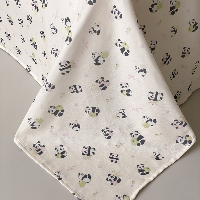 91家纺网 家纺一手货源 找家纺 时光里 2025新款双层纱系列卡通风床单 竹汐恋