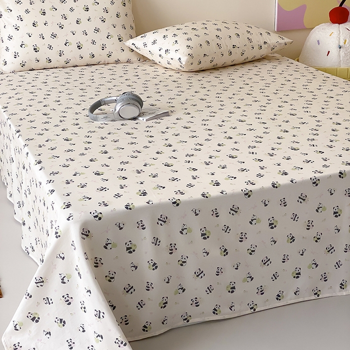 91家纺网 家纺一手货源 找家纺 时光里 2025新款双层纱系列卡通风床单 竹汐恋