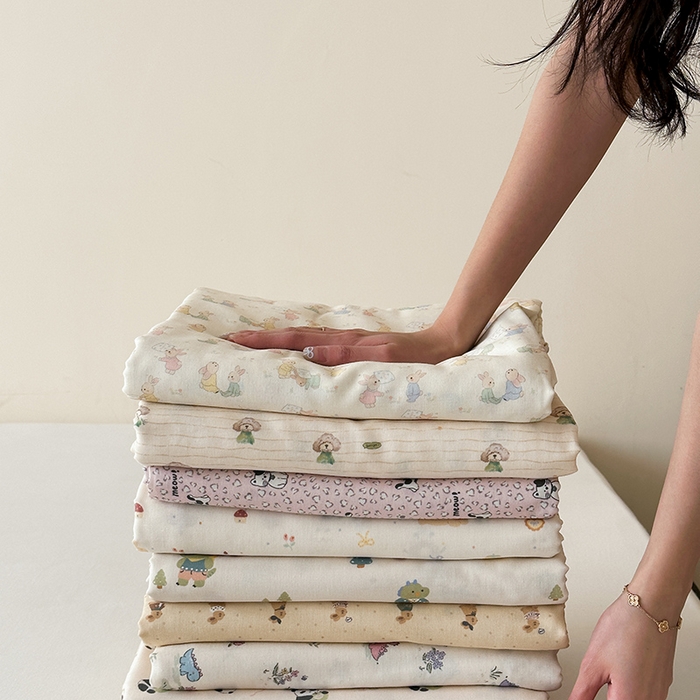 91家纺网 家纺一手货源 找家纺 时光里 2025新款双层纱系列卡通风床单 卡通风集合图