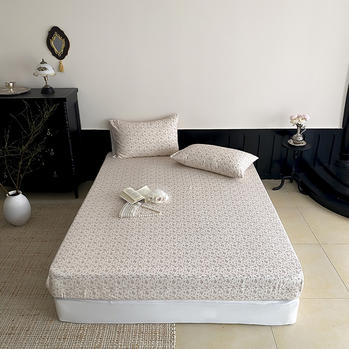 91家纺网 家纺一手货源 找家纺 （总）时光里 2025新款双层纱系列ins风床笠