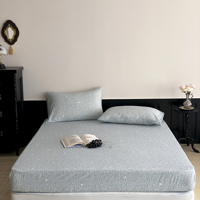 91家纺网 家纺一手货源 找家纺 时光里 2025新款双层纱系列ins风床笠 晓时光-蓝