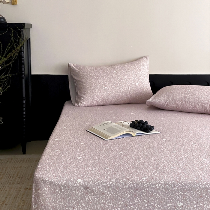 91家纺网 家纺一手货源 找家纺 时光里 2025新款双层纱系列ins风床笠 晓时光-粉