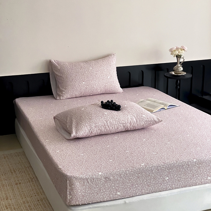 91家纺网 家纺一手货源 找家纺 时光里 2025新款双层纱系列ins风床笠 晓时光-粉