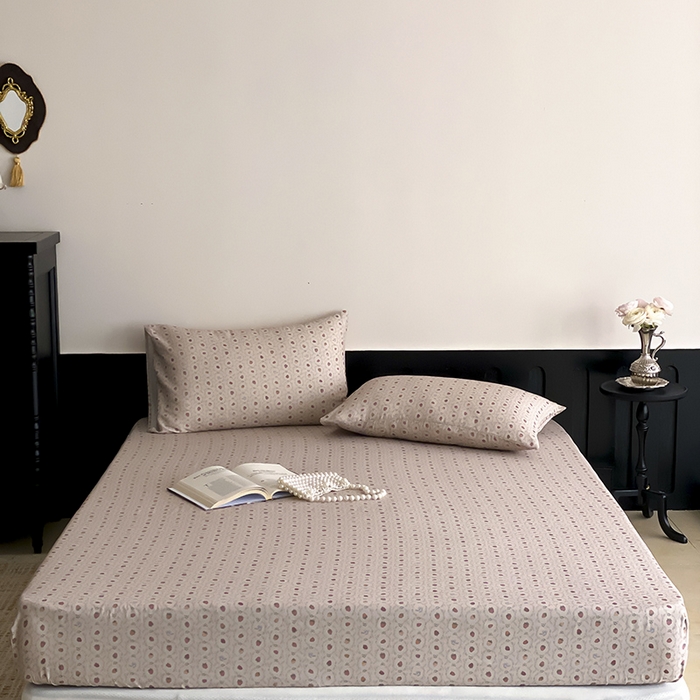 91家纺网 家纺一手货源 找家纺 时光里 2025新款双层纱系列ins风床笠 恬觅-粉