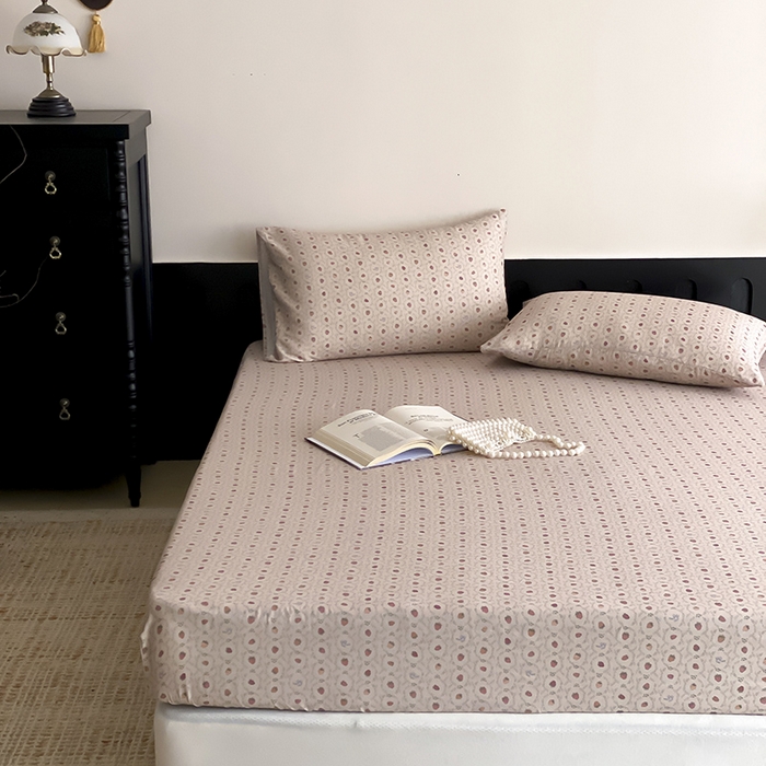 91家纺网 家纺一手货源 找家纺 时光里 2025新款双层纱系列ins风床笠 恬觅-粉