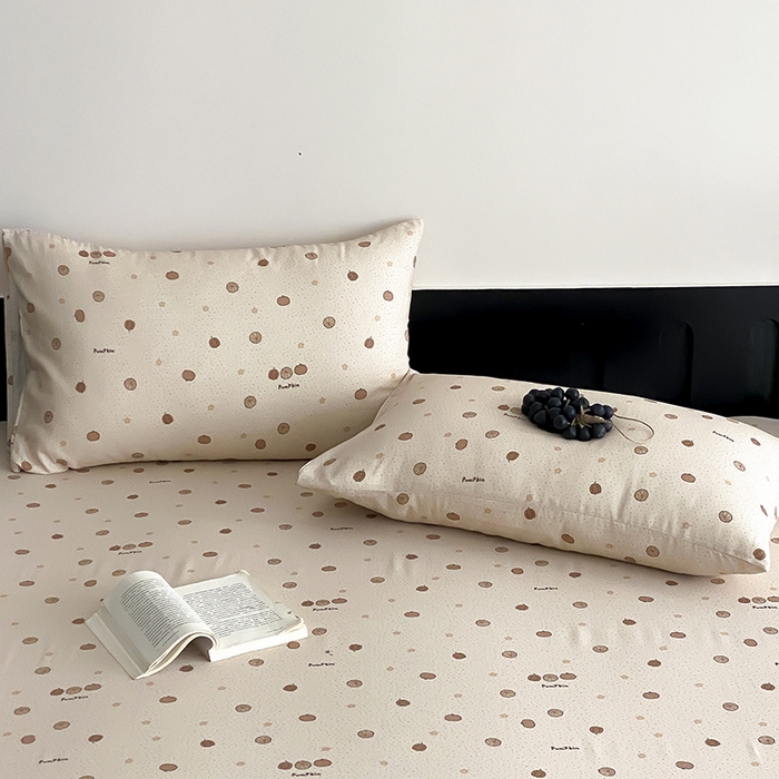 91家纺网 家纺一手货源 找家纺 时光里 2025新款双层纱系列ins风床笠 南瓜小贝