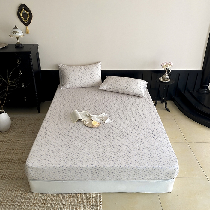 时光里 2025新款双层纱系列ins风床笠 花漾记-蓝