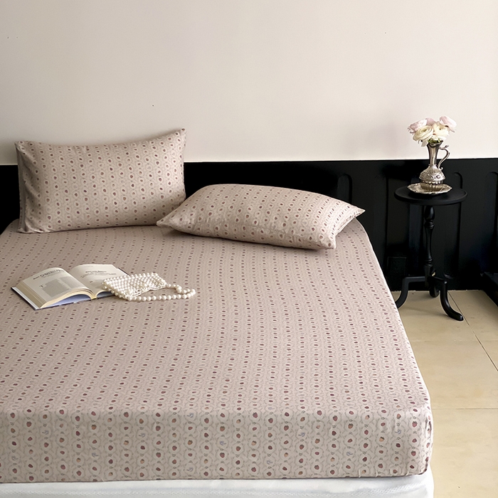 91家纺网 家纺一手货源 找家纺 时光里 2025新款双层纱系列ins风床笠 恬觅-粉