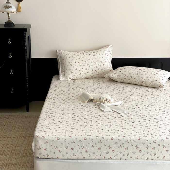 91家纺网 家纺一手货源 找家纺 时光里 2025新款双层纱系列ins风床笠 岁月静好-桔