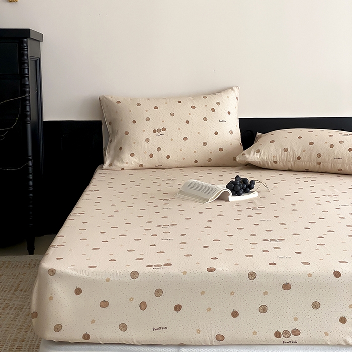 91家纺网 家纺一手货源 找家纺 时光里 2025新款双层纱系列ins风床笠 南瓜小贝