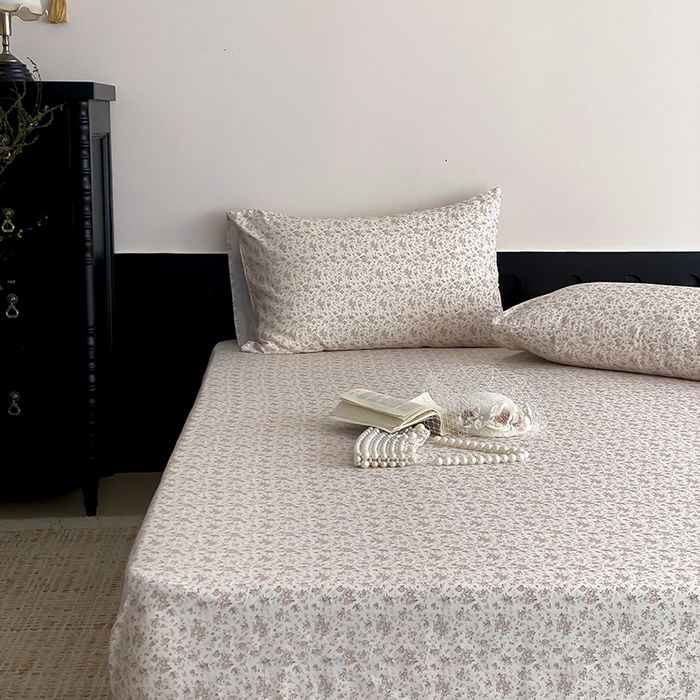 91家纺网 家纺一手货源 找家纺 时光里 2025新款双层纱系列ins风床笠 芊夏-黄