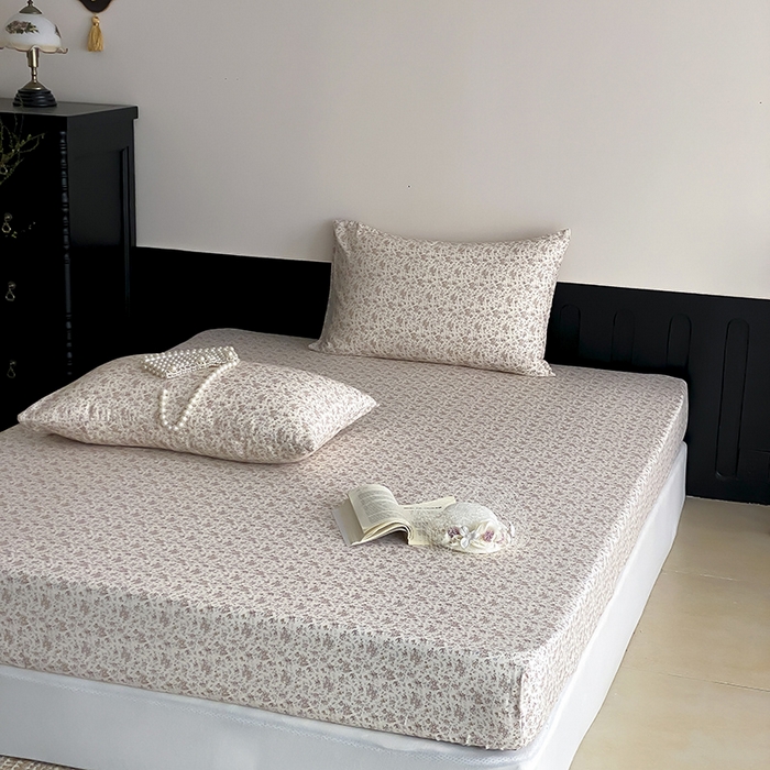 91家纺网 家纺一手货源 找家纺 时光里 2025新款双层纱系列ins风床笠 芊夏-黄