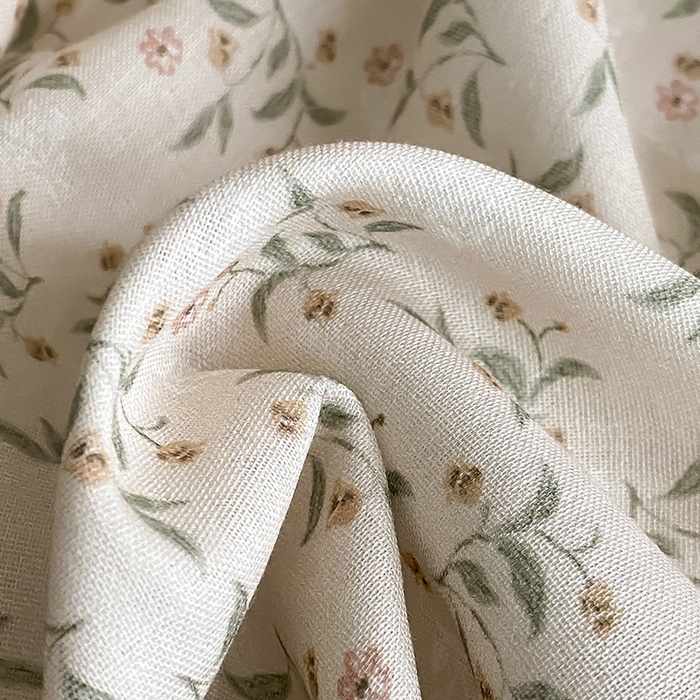 91家纺网 家纺一手货源 找家纺 时光里 2025新款双层纱系列ins风床笠 叶柳