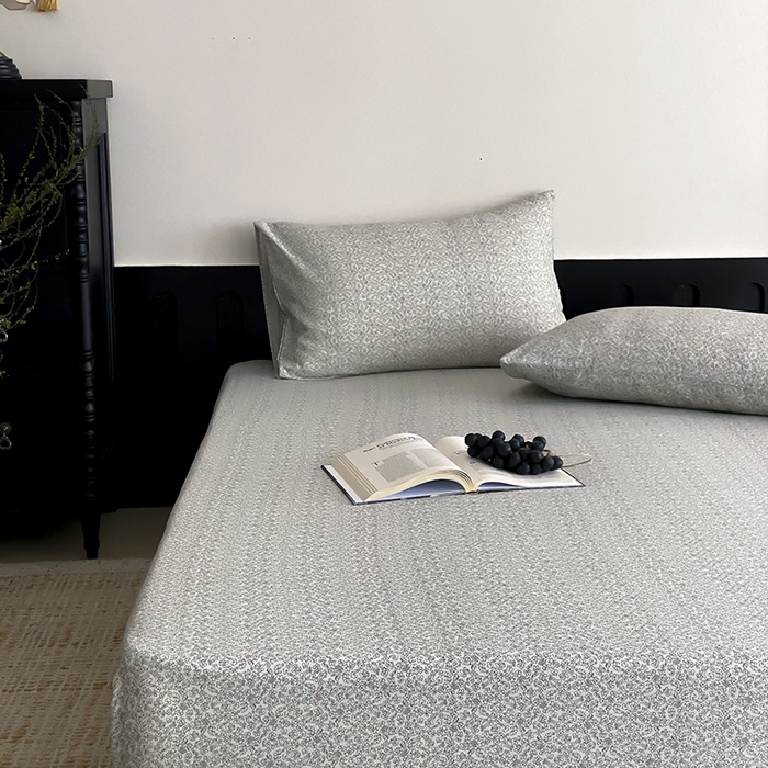 91家纺网 家纺一手货源 找家纺 时光里 2025新款双层纱系列ins风床笠 惜花涧-绿