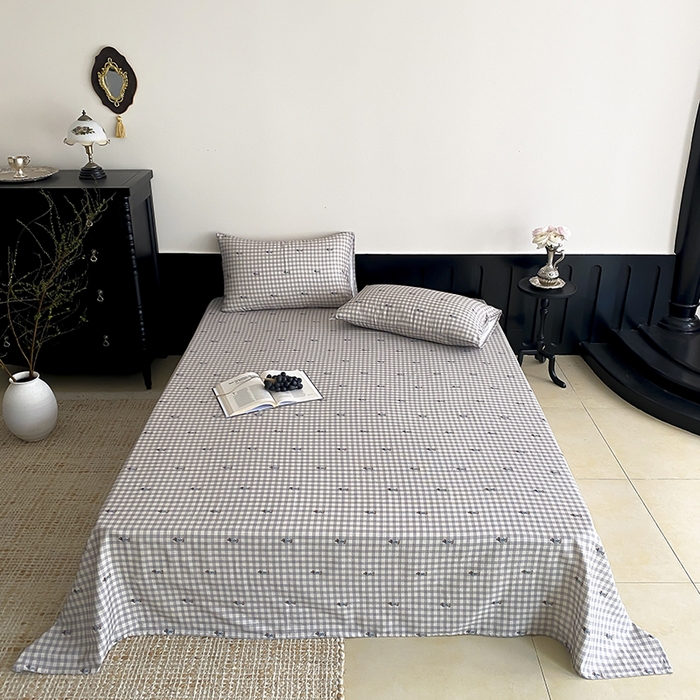 91家纺网 家纺一手货源 找家纺 （总）时光里 2025新款双层纱系列ins风床单