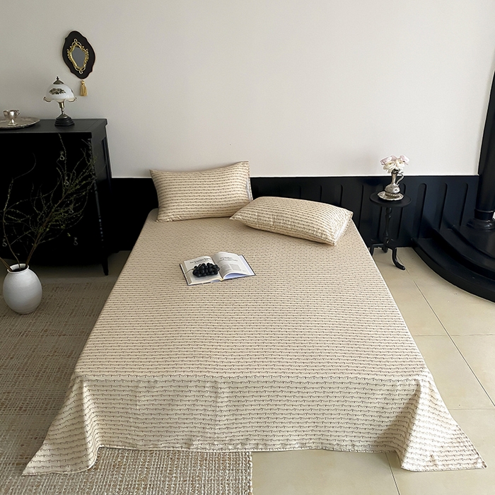 91家纺网 家纺一手货源 找家纺 （总）时光里 2025新款双层纱系列ins风床单