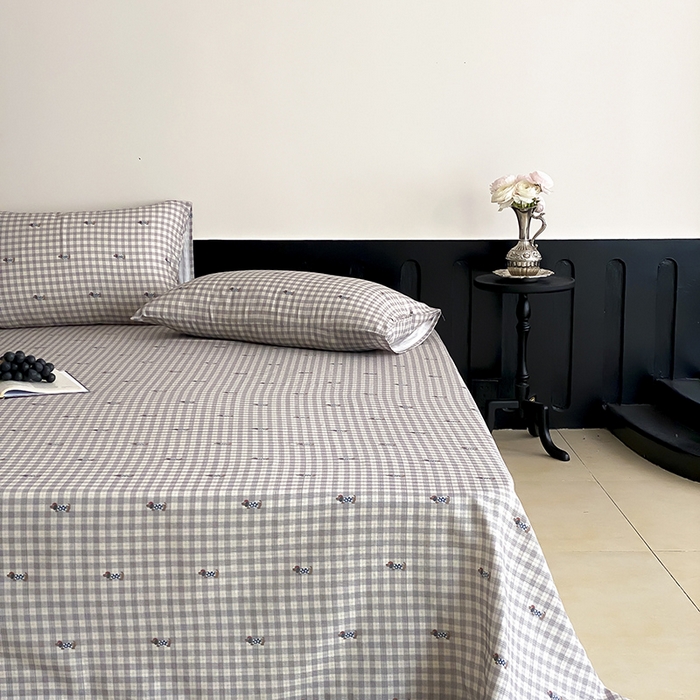 91家纺网 家纺一手货源 找家纺 时光里 2025新款双层纱系列ins风床单 腊肠先生