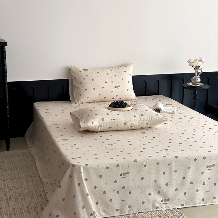 91家纺网 家纺一手货源 找家纺 时光里 2025新款双层纱系列ins风床单 南瓜小贝