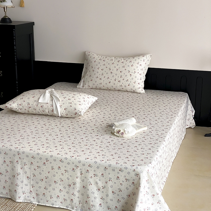 91家纺网 家纺一手货源 找家纺 时光里 2025新款双层纱系列ins风床单 岁月静好-桔