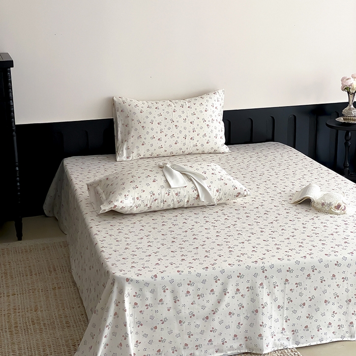 91家纺网 家纺一手货源 找家纺 时光里 2025新款双层纱系列ins风枕套 岁月静好-桔