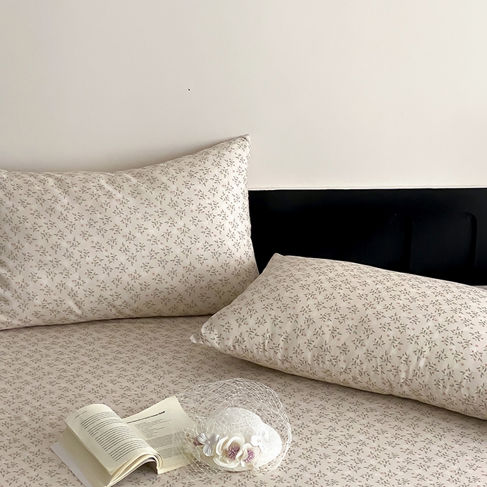 91家纺网 家纺一手货源 找家纺 时光里 2025新款双层纱系列ins风枕套 叶柳