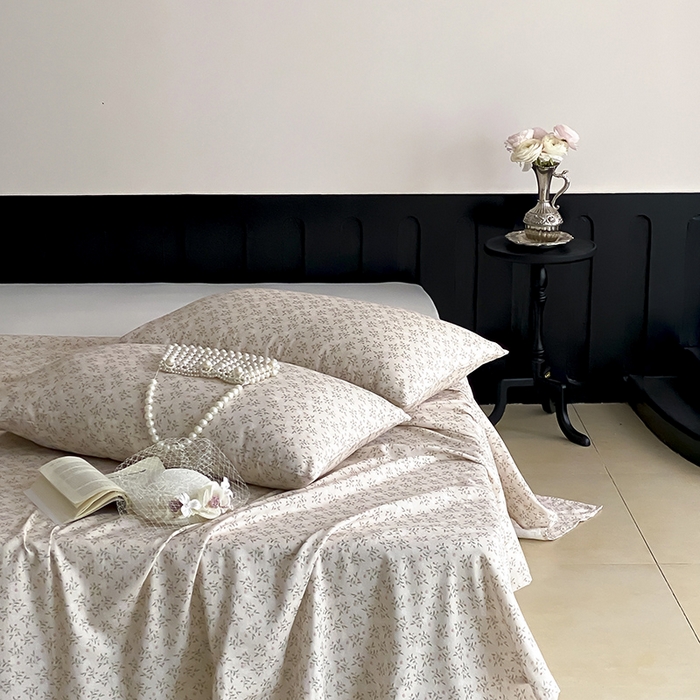 时光里 2025新款双层纱系列ins风枕套 叶柳