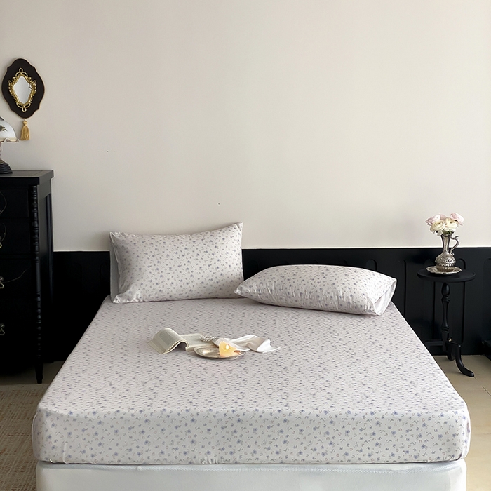 91家纺网 家纺一手货源 找家纺 时光里 2025新款双层纱系列ins风枕套 花漾记-蓝