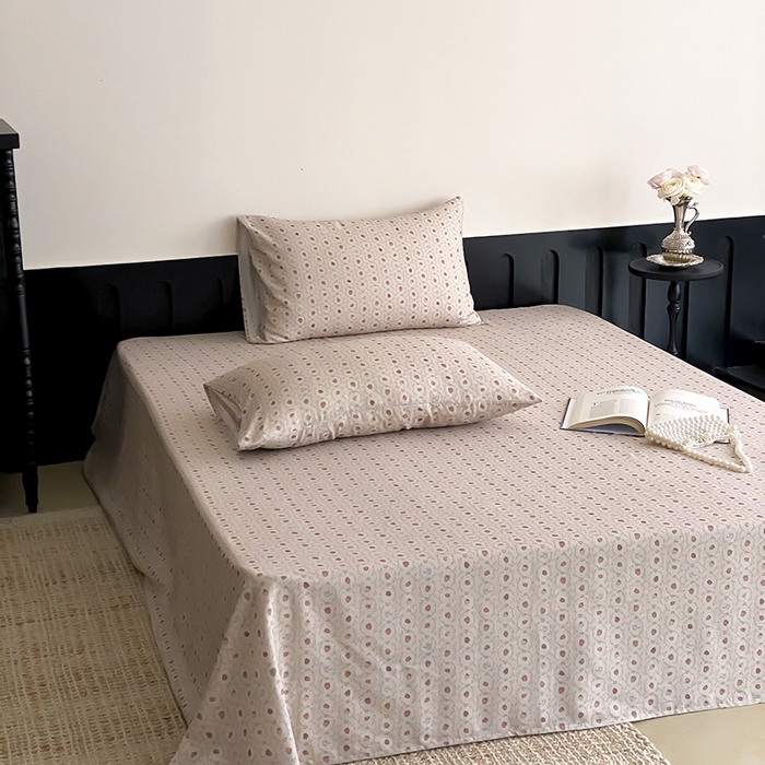 91家纺网 家纺一手货源 找家纺 时光里 2025新款双层纱系列ins风枕套 恬觅-粉