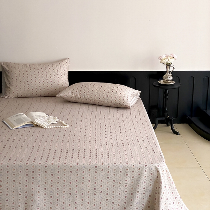 91家纺网 家纺一手货源 找家纺 时光里 2025新款双层纱系列ins风枕套 恬觅-粉