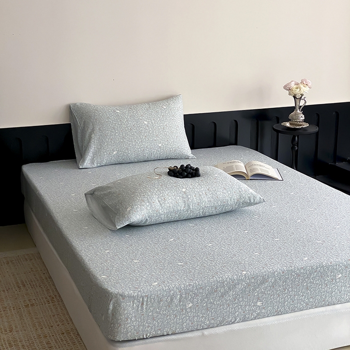 91家纺网 家纺一手货源 找家纺 时光里 2025新款双层纱系列ins风枕套 晓时光-蓝