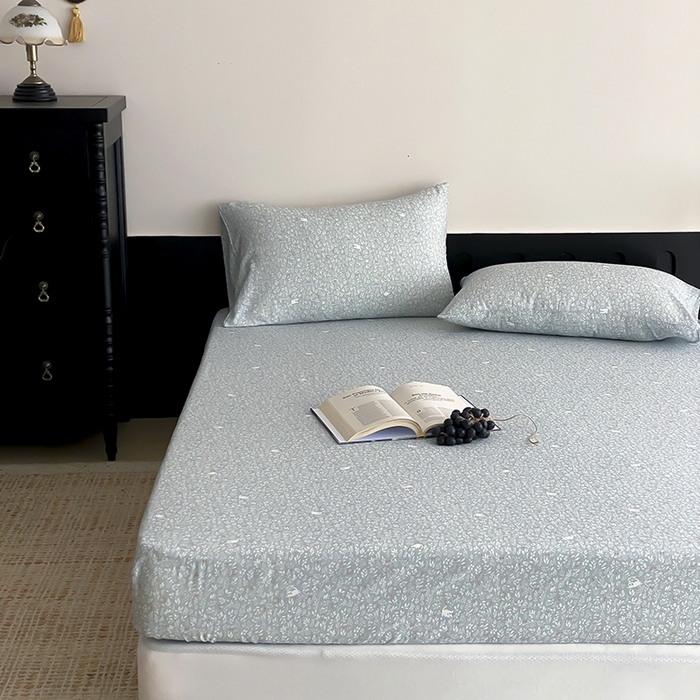 91家纺网 家纺一手货源 找家纺 时光里 2025新款双层纱系列ins风枕套 晓时光-蓝