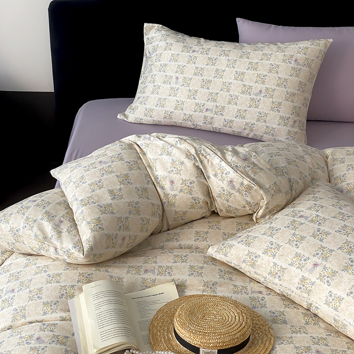 91家纺网 家纺一手货源 找家纺 （总）时光里 2025新款A类全棉双层纱复古花卉色单品与套件