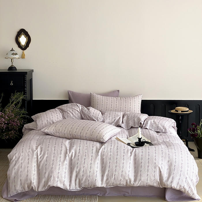 91家纺网 家纺一手货源 找家纺 （总）时光里 2025新款A类全棉双层纱复古花卉色单品与套件