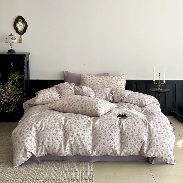 91家纺网 家纺一手货源 找家纺 （总）时光里 2025新款A类全棉双层纱复古花卉色单品与套件