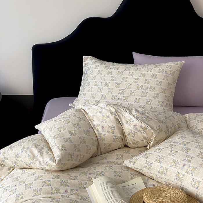 91家纺网 家纺一手货源 找家纺 时光里 2025新款A类全棉双层纱复古花卉色单品与套件 花裳