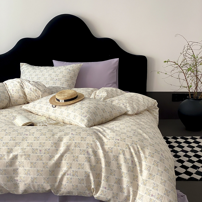 91家纺网 家纺一手货源 找家纺 时光里 2025新款A类全棉双层纱复古花卉色单品与套件 花裳