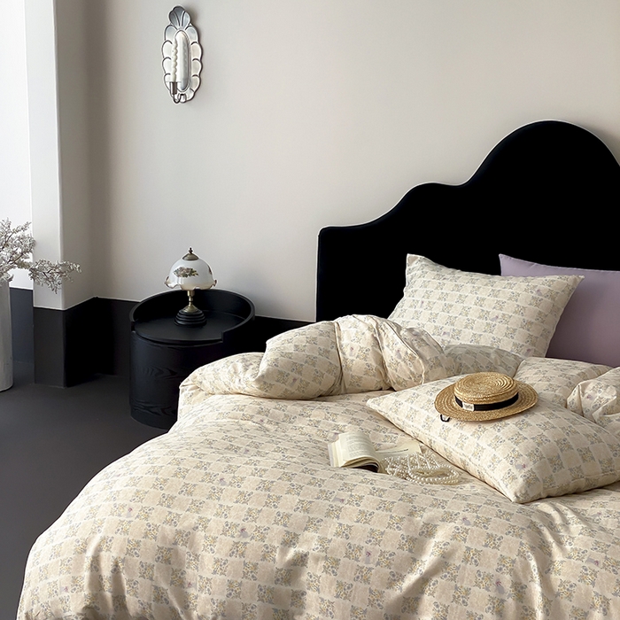 91家纺网 家纺一手货源 找家纺 时光里 2025新款A类全棉双层纱复古花卉色单品与套件 花裳