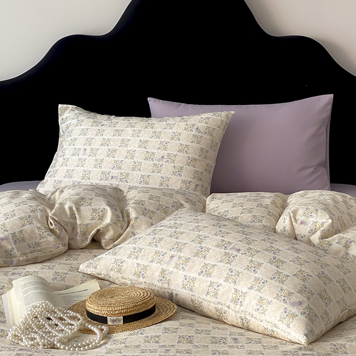 91家纺网 家纺一手货源 找家纺 时光里 2025新款A类全棉双层纱复古花卉色单品与套件 花裳