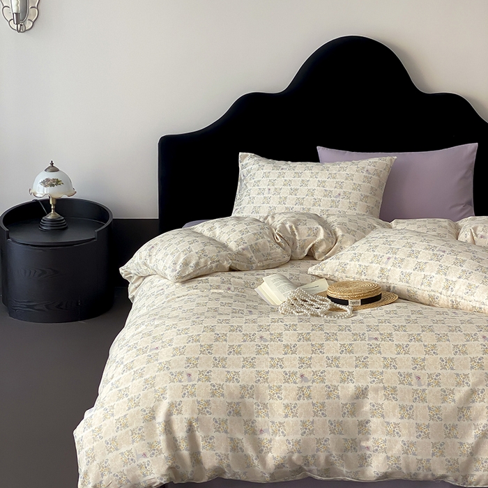 91家纺网 家纺一手货源 找家纺 时光里 2025新款A类全棉双层纱复古花卉色单品与套件 花裳