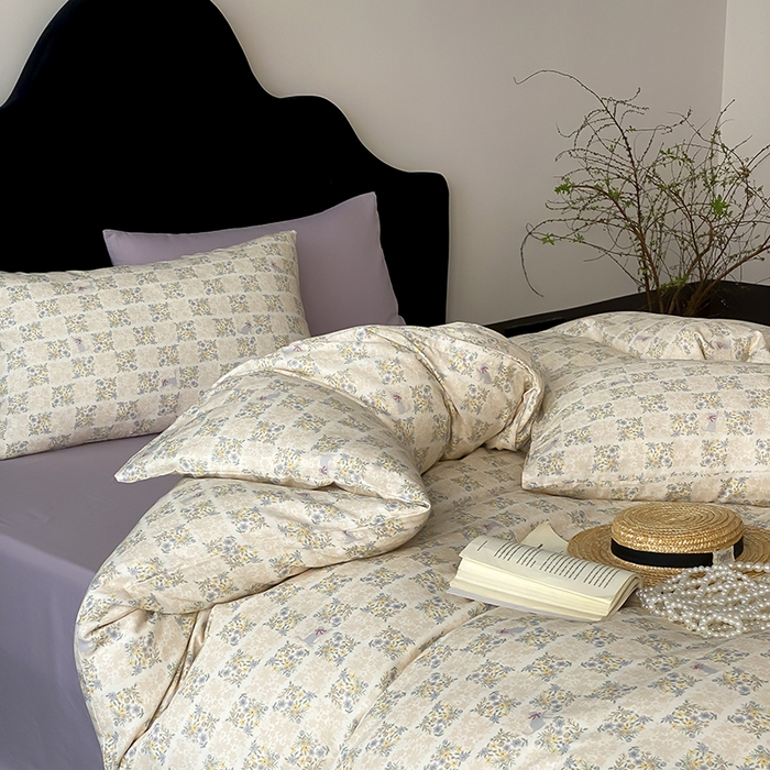 91家纺网 家纺一手货源 找家纺 时光里 2025新款A类全棉双层纱复古花卉色单品与套件 花裳