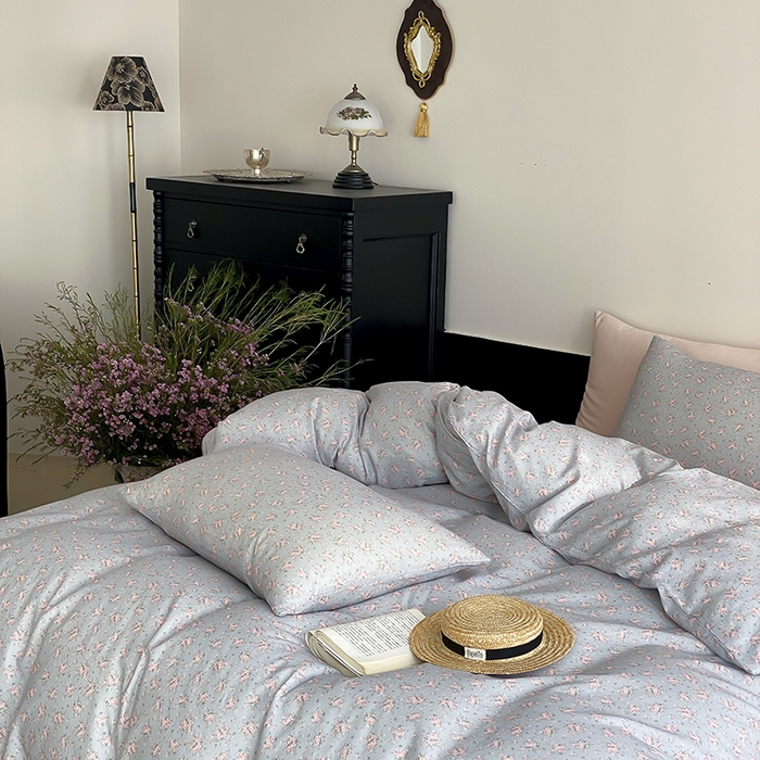 91家纺网 家纺一手货源 找家纺 时光里 2025新款A类全棉双层纱复古花卉色单品与套件 山岚绮梦