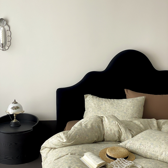 91家纺网 家纺一手货源 找家纺 时光里 2025新款A类全棉双层纱复古花卉色单品与套件 花与浔